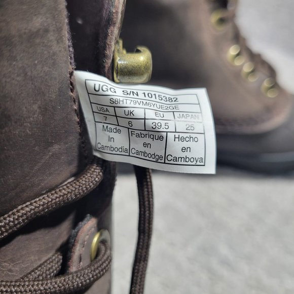 Ugg Yucca Men's Size US 7 Brown Waterproof Winter Leather Duck Boots 1015382 - Picture 10 of 10